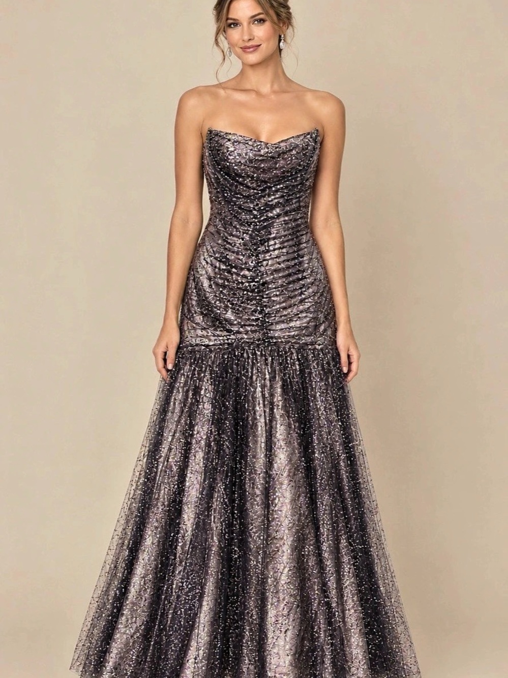 JUMP APPAREL by Wendy Chaitin Women’s Size 5/6 Purple Glitter Formal Dress